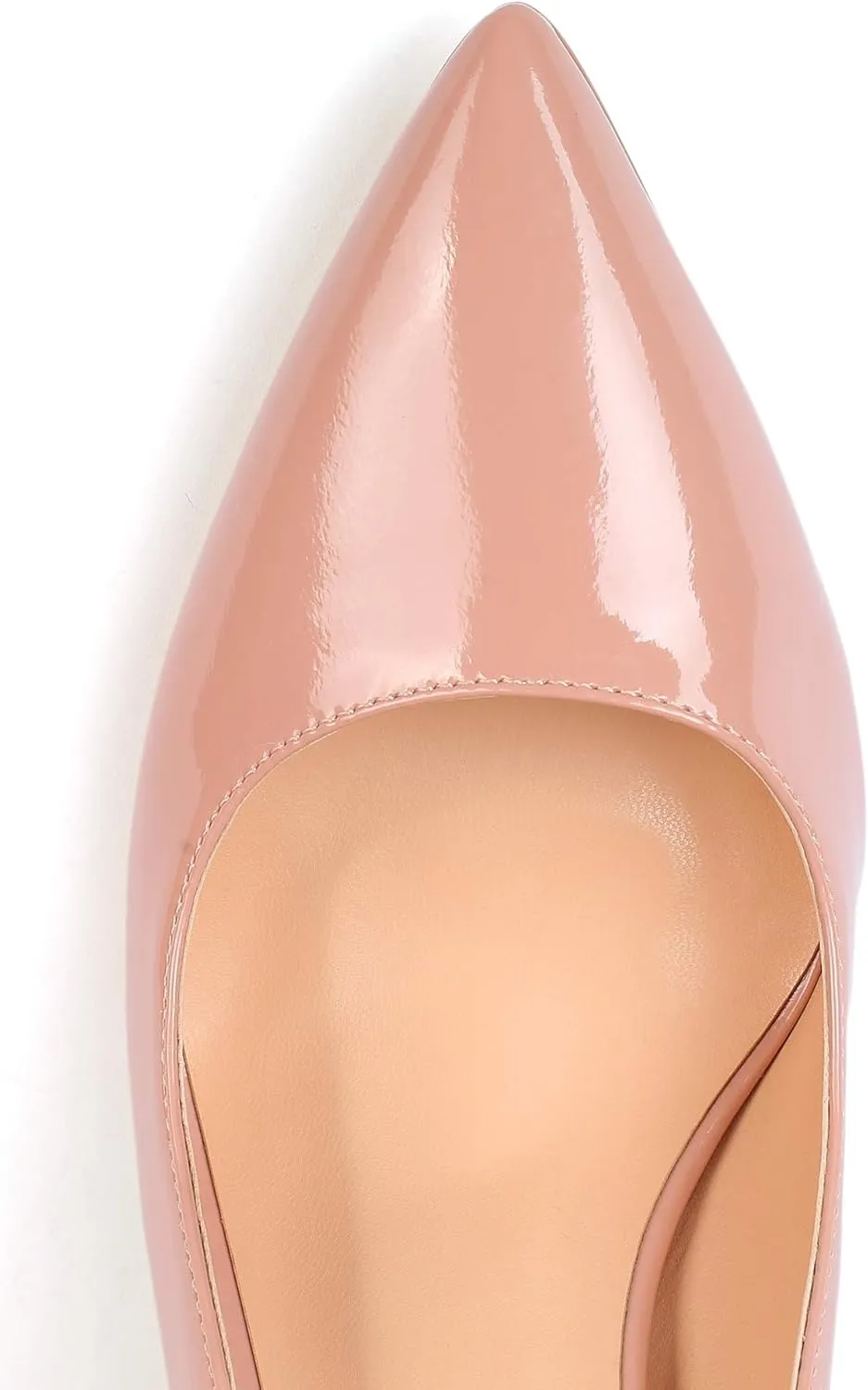 Eldof Women's Pointed Toe Chunky High Heel Pumps Slip On 4 Inches Block Heels Comfortable High Heeled Dress Shoes for Wedding Party Event