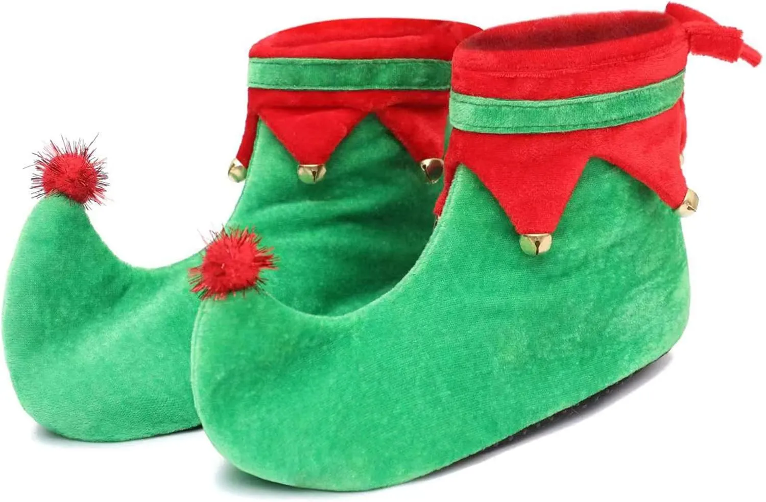 Elf Shoes, 8.26-Inch Unisex Children Red and Green Christmas Elf Shoes with Non Slip Soles for Halloween and Christmas Decorations