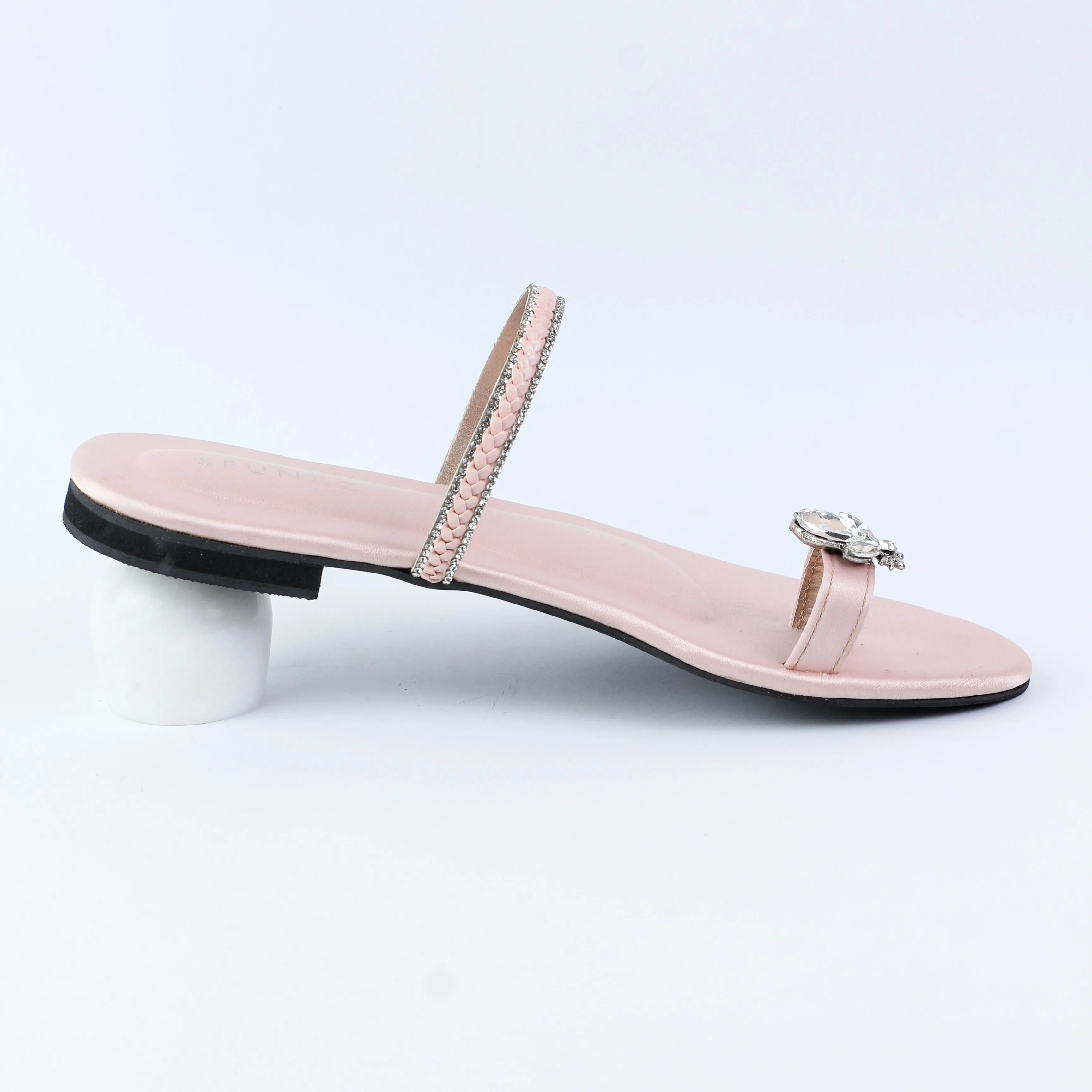 Ember Pink Toe Ring Braid Straps Slip On Flats 11025