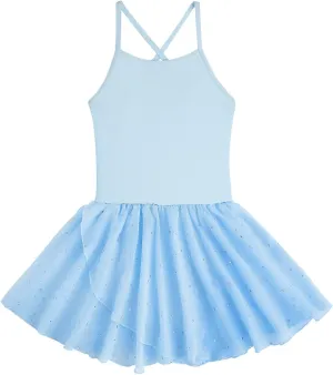 EQSJIU Toddler Ballet Leotard for Girls Dance Skirt Camisole Ballerina Dress Outfit Nude 2-10 Years