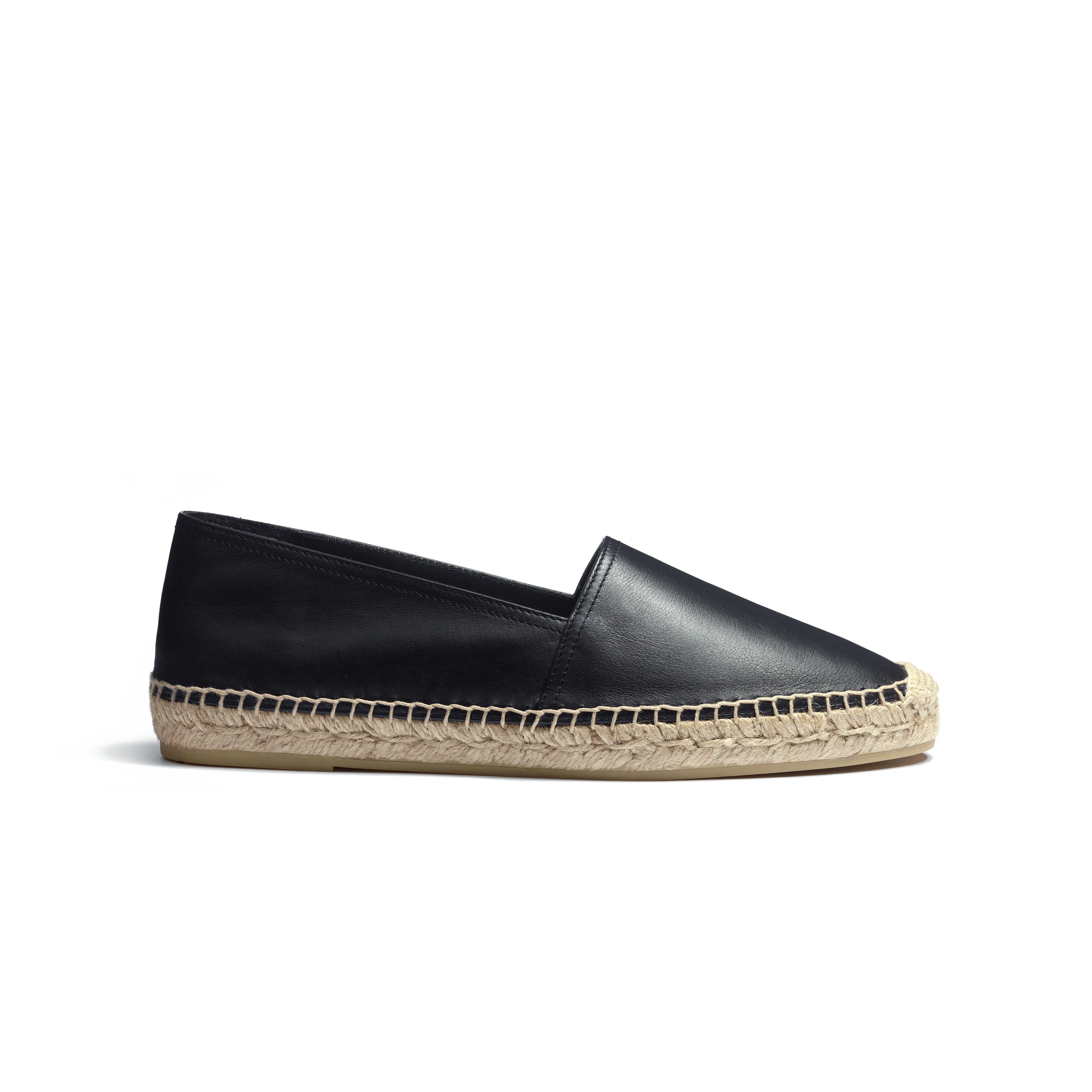 Espadrille Wait and Sea [femme cuir veau lisse noir]