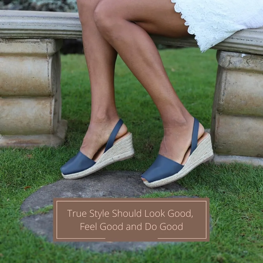 Espadrille Wedges for Women – Dressy Soft Leather Peep Toe Women’s Wedge Sandals, Casual Summer Slip on Espadrilles