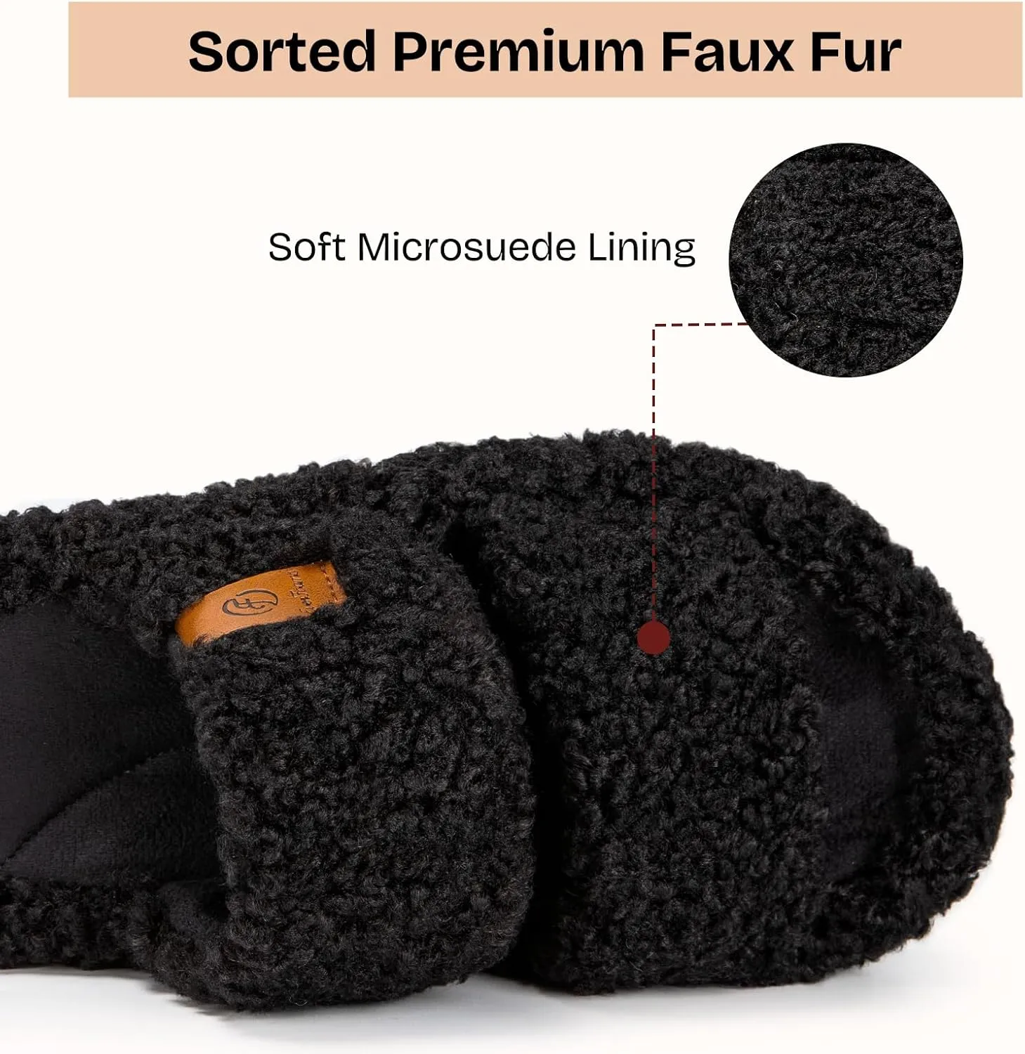 EverFoams Womens Fuzzy Open-toe Slippers Soft Comfy Memory Foam Indoor House Shoes