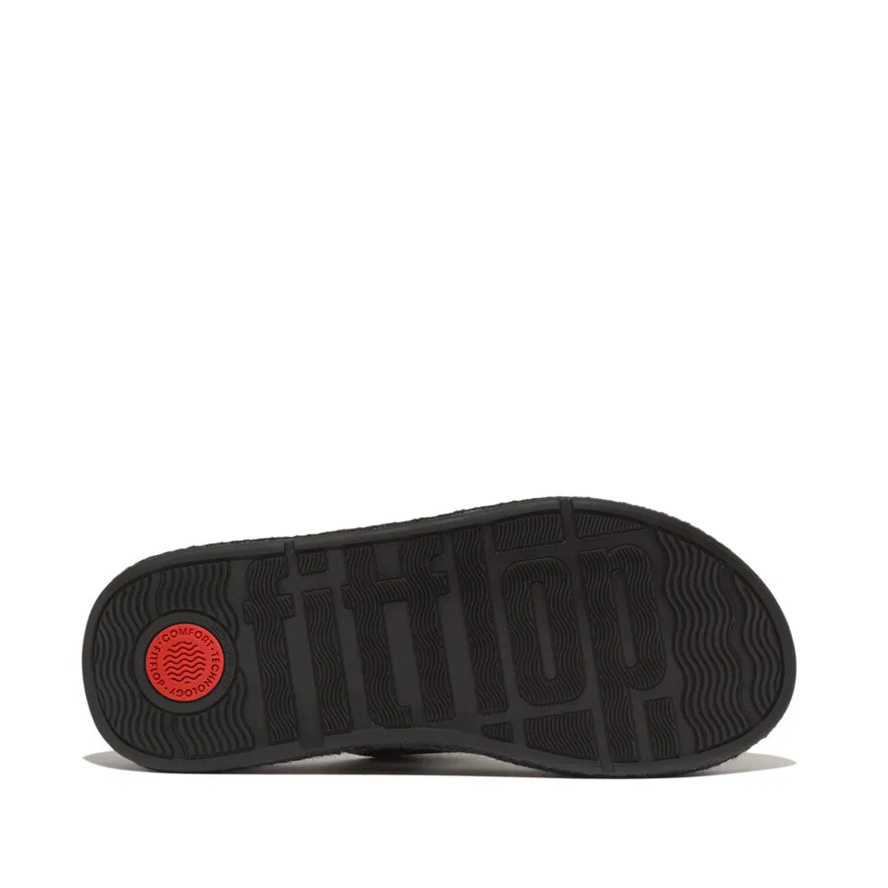 F-MODE Espadrille Adjustable Leather Flatform Toe-Posts
