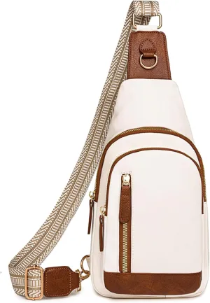 FALAN MULE Crossbody Bags for Women Leather Sling Chest Bag Trendy Fanny Packs for Women
