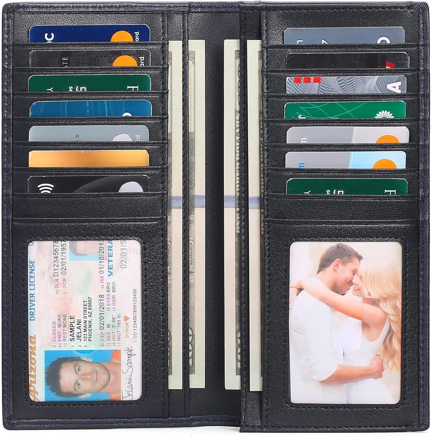 FALAN MULE Wallets for Men Genuine Leather RFID Blocking Slim Mens Wallet Bifold Credit Card Holder for Men