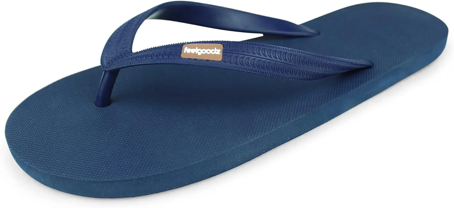 Feelgoodz Mens Classicz Rubber Flip-Flops - Waterprooof, 100% Natural Rubber & All-Vegan Sandals, Fair Trade Certified Slippers, Consciously Sourced & Artisan-Crafted