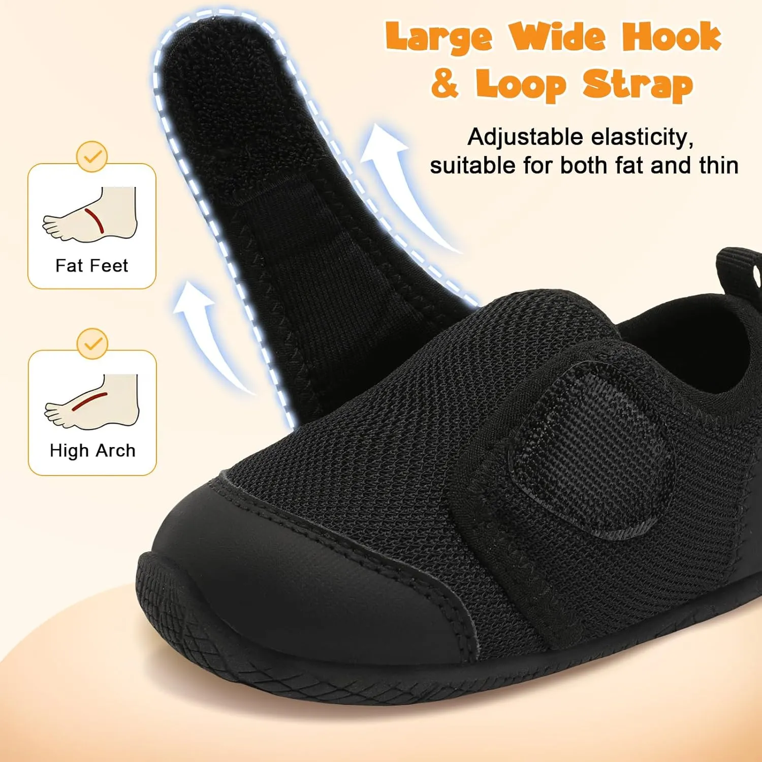 FEETCITY Toddler Shoes Girls Boys Barefoot Shoes Toddler Walking Shoes Kids Slip On Sneakers Breathable Tennis Shoes