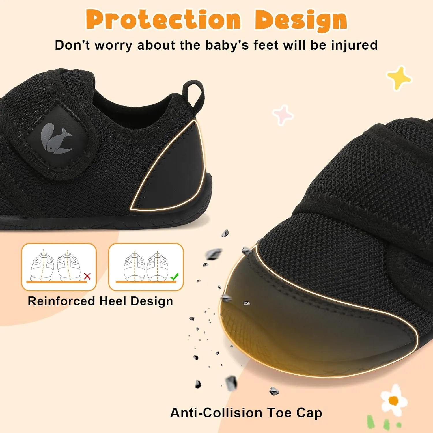 FEETCITY Toddler Shoes Girls Boys Barefoot Shoes Toddler Walking Shoes Kids Slip On Sneakers Breathable Tennis Shoes