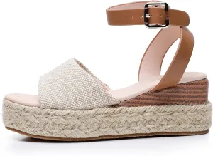 Felabo Girls' Flatform Espadrille Sandals – Open-Toe, Adjustable Ankle Strap, Casual Summer Shoes (Little Kid/Big Kid)