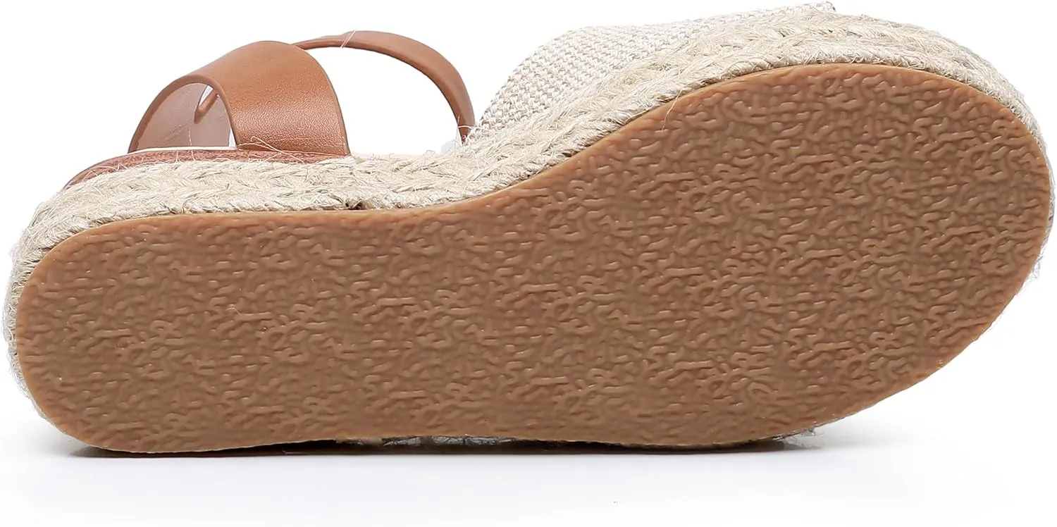 Felabo Girls' Flatform Espadrille Sandals – Open-Toe, Adjustable Ankle Strap, Casual Summer Shoes (Little Kid/Big Kid)