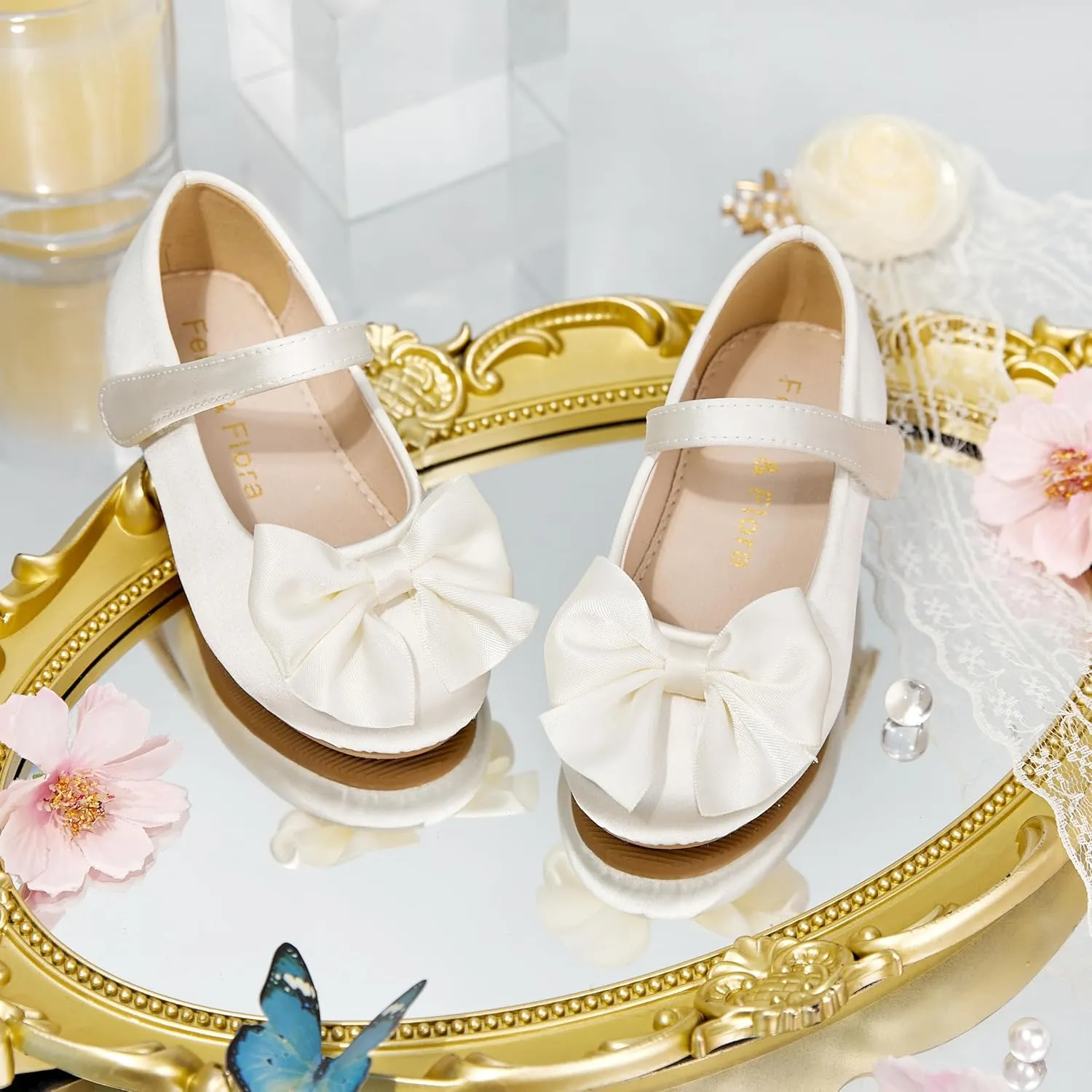 Felix & Flora Toddler Flower Girl Dress Shoes - Girl Ballet Flats Party School Shoes Wedding