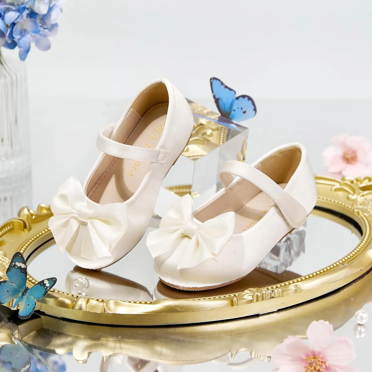 Felix & Flora Toddler Flower Girl Dress Shoes - Girl Ballet Flats Party School Shoes Wedding