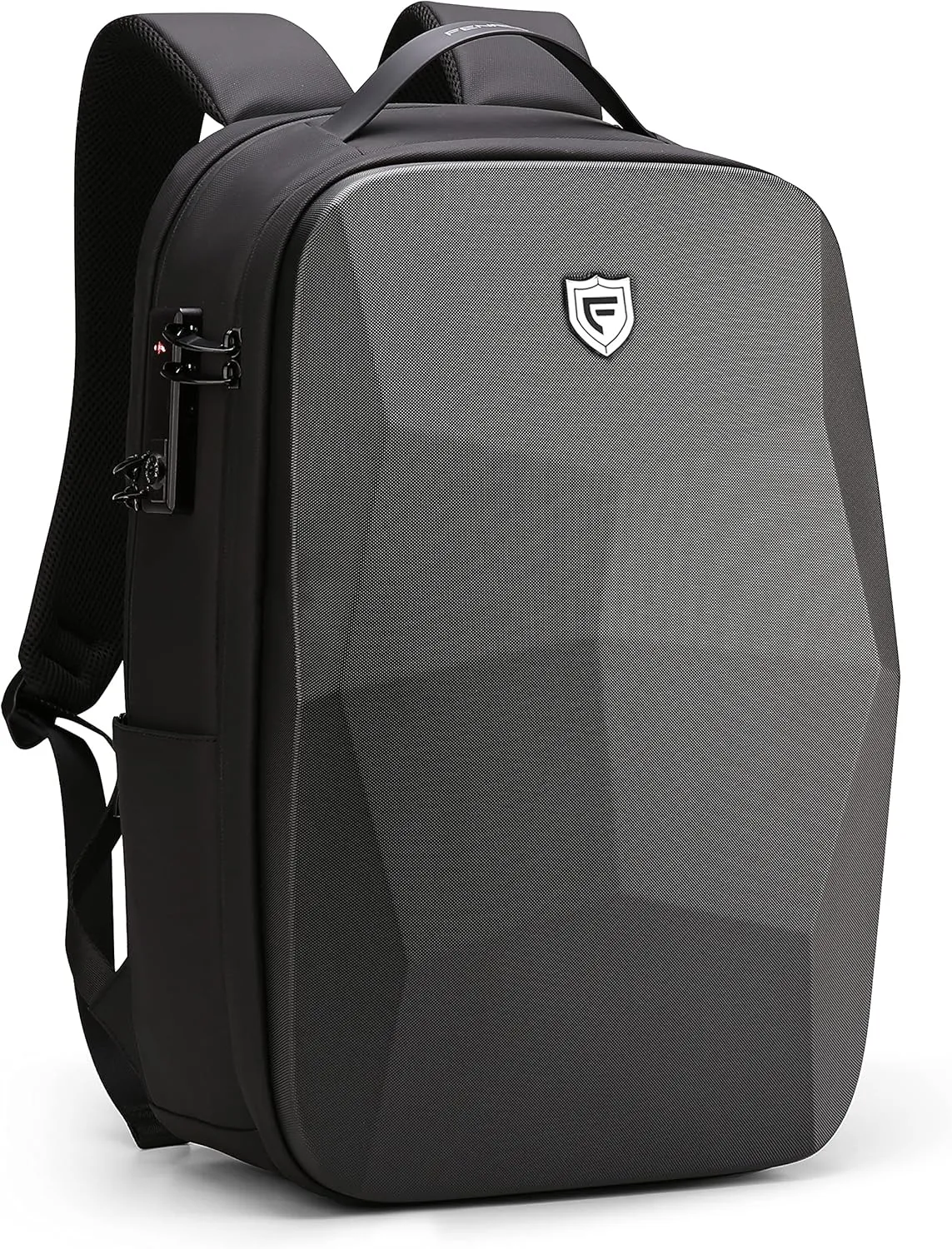 FENRUIEN 17.3-Inch Hard Shell Laptop Backpack,Anti-Theft Waterproof Business Travel Computer Backpack,Black Gaming Laptop Bag with USB Port for Men