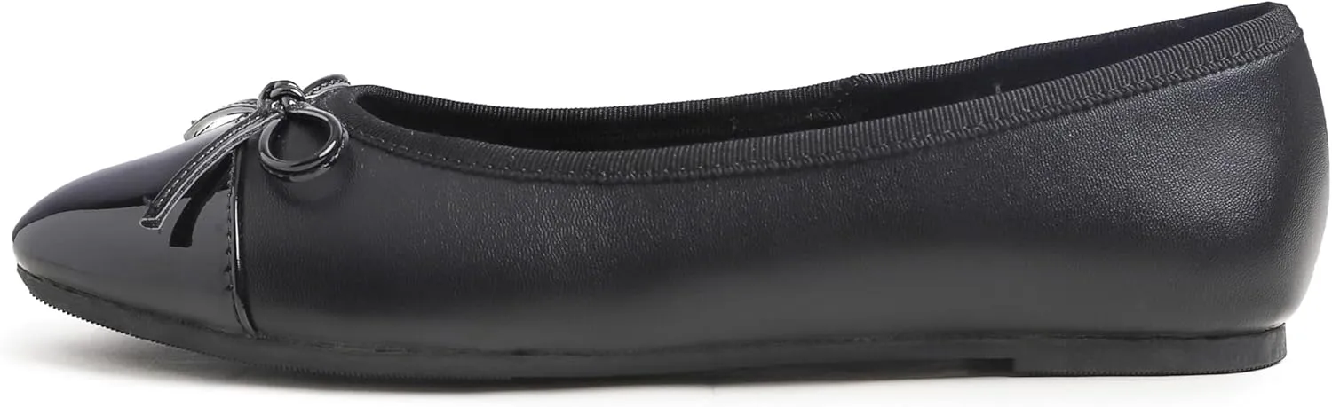FEVERSOLE Women's Bow Tie Fashion Dress Slip On Shoes Round Toe Ballet Flat