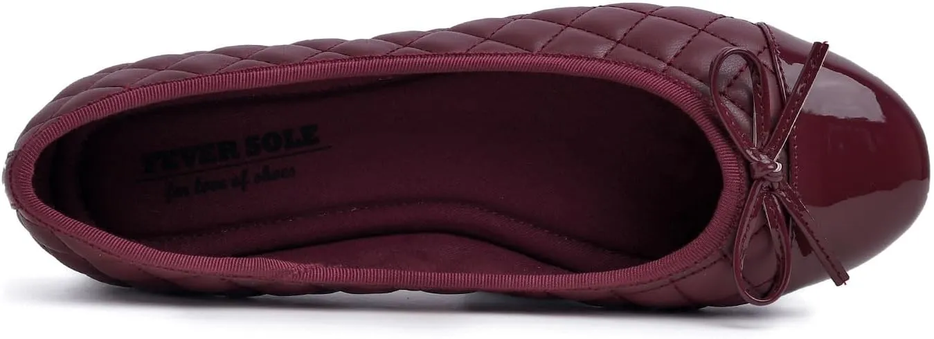 FEVERSOLE Women's Bow Tie Fashion Dress Slip On Shoes Round Toe Ballet Flat