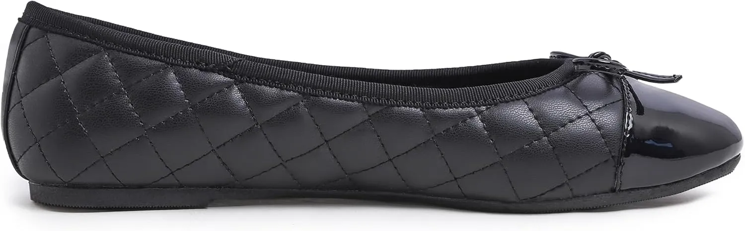 FEVERSOLE Women's Bow Tie Fashion Dress Slip On Shoes Round Toe Ballet Flat