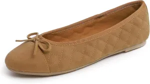 FEVERSOLE Women's Bow Tie Fashion Dress Slip On Shoes Round Toe Ballet Flat