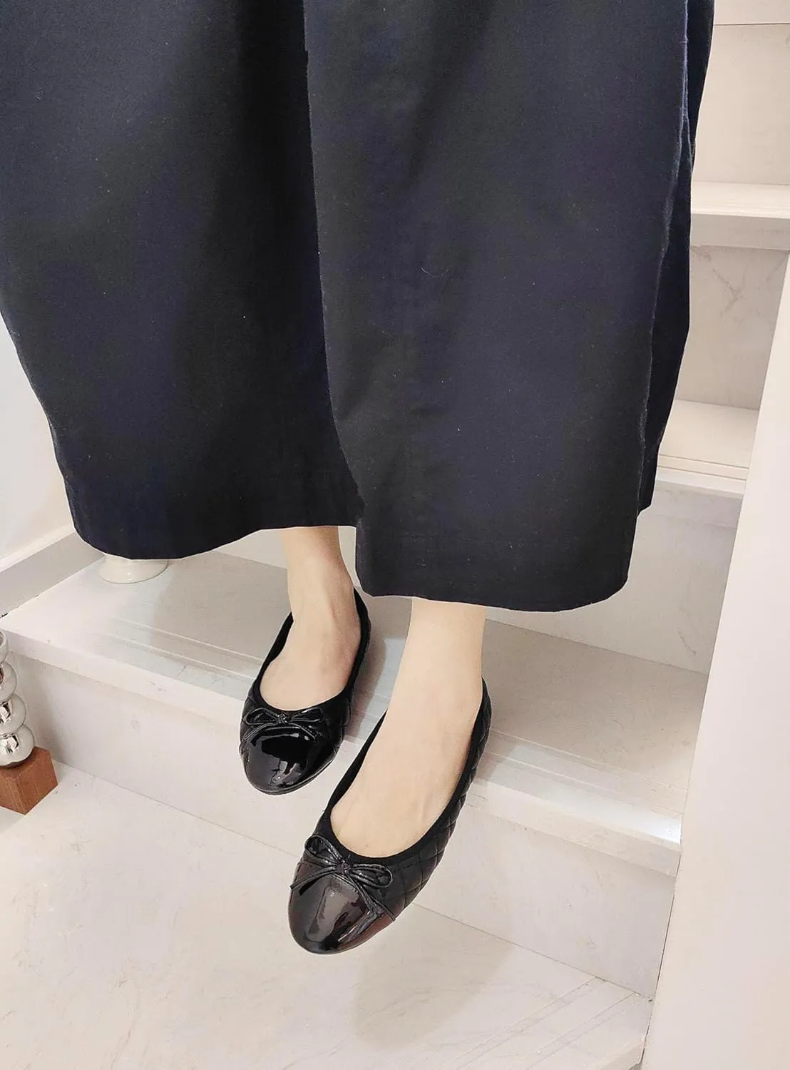 FEVERSOLE Women's Bow Tie Fashion Dress Slip On Shoes Round Toe Ballet Flat