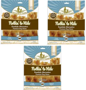 Fieldcrest Farms Nothin to Hide Flip Chips Dog Chews - Natural Rawhide Alternative Treats for Dogs, Chicken, Beef or Peanut Butter Flavor Snack for All Breed Dogs - 3 Pack (Beef)