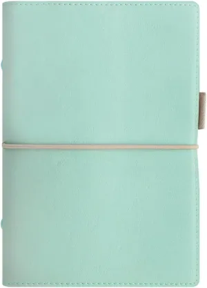 Filofax Domino Soft Organizer, Personal Size, Duck Egg - Smooth, Leather-Look, Grain Effect, Tactile, Six Rings, Week-to-View Calendar Diary, Multilingual, 2025 (C022579-25)