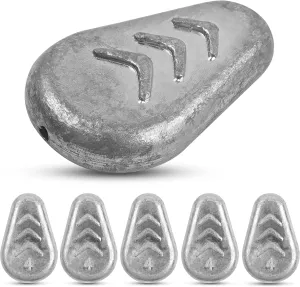 Fishing Weight Sinker Surf Fishing No-Roll Sinker Lead Weight No Snagging Flat Inline Sinker for Catfish Rig Saltwater Freshwater 5Pieces/10Pieces