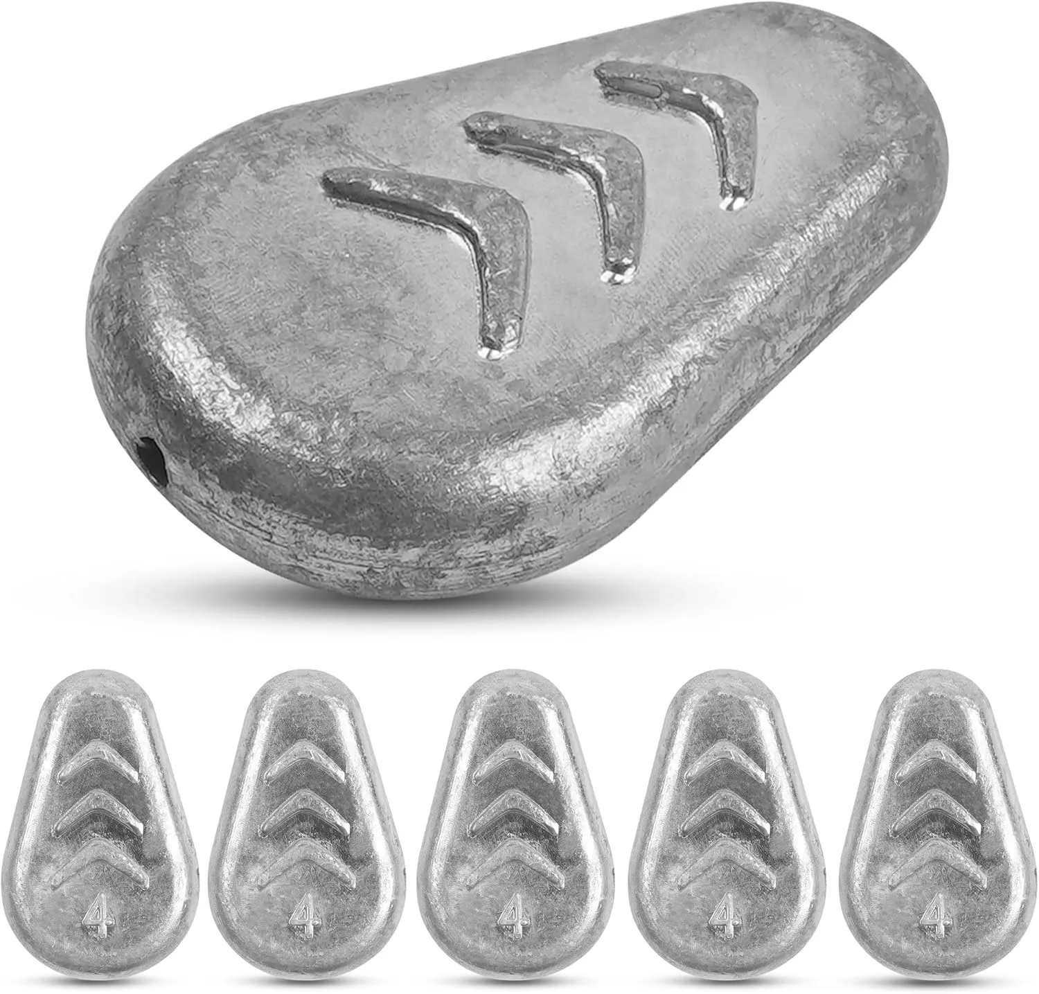 Fishing Weight Sinker Surf Fishing No-Roll Sinker Lead Weight No Snagging Flat Inline Sinker for Catfish Rig Saltwater Freshwater 5Pieces/10Pieces