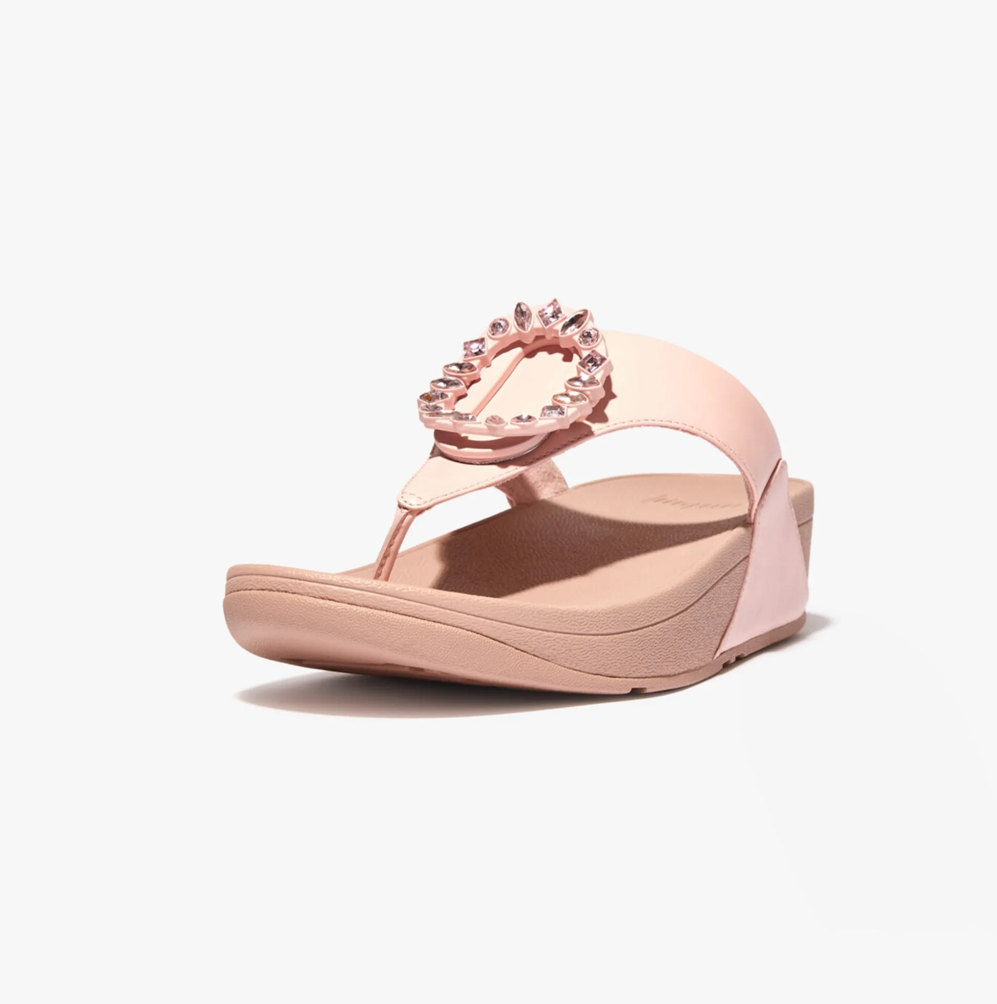 FitFlop LULU CRYSTAL Womens Toe-Post Sandals Pink Salt