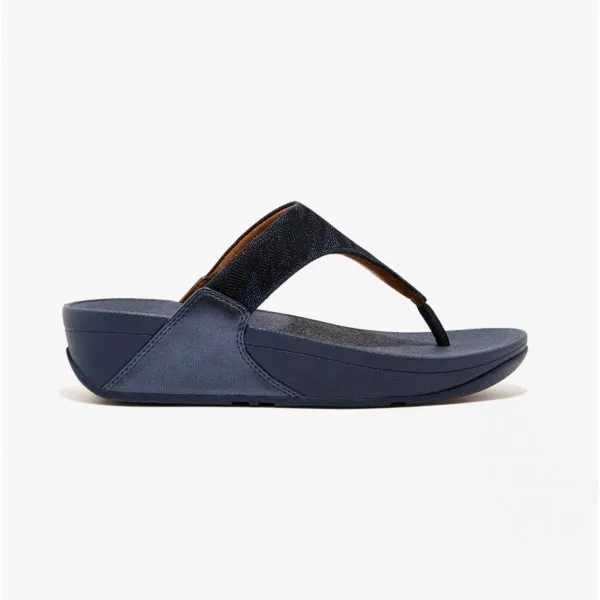 FitFlop LULU GLITZ Womens Toe-Post Sandals Midnight Navy