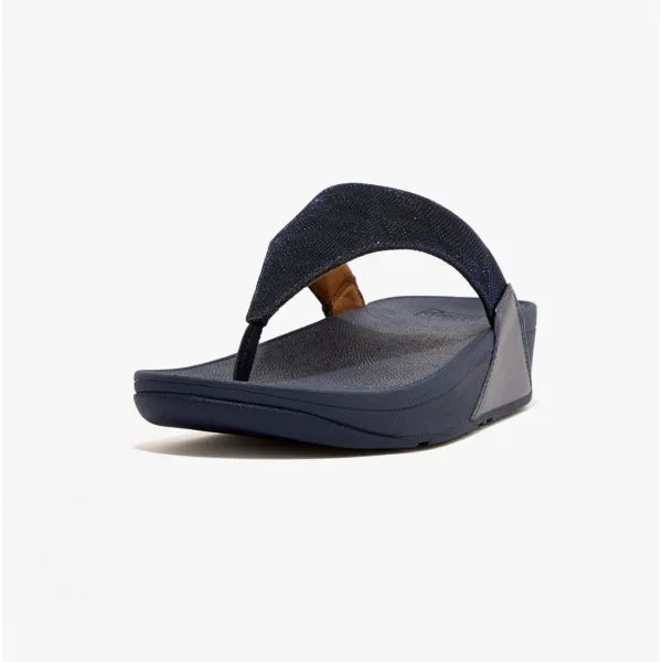 FitFlop LULU GLITZ Womens Toe-Post Sandals Midnight Navy