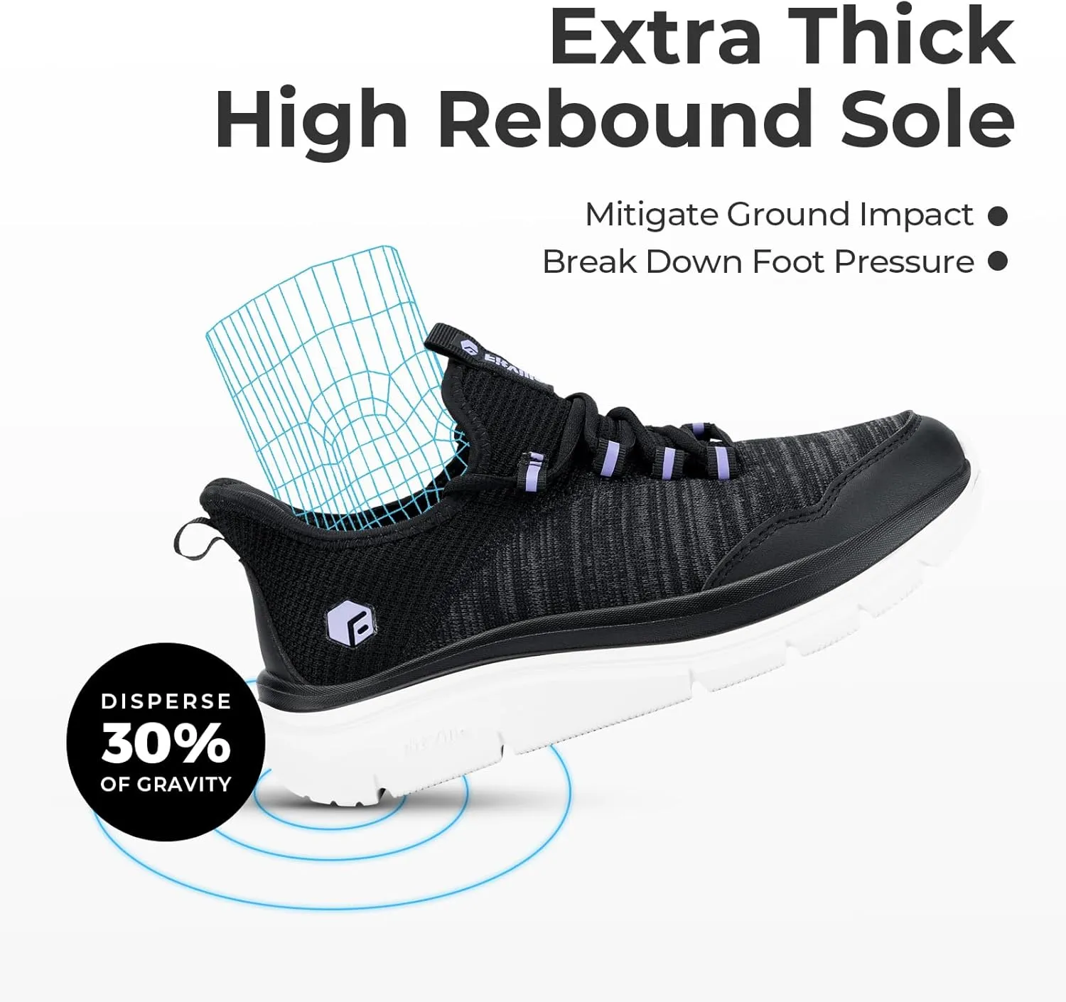 FitVille Women's Slip On Sneakers Wide Shoes Hands Free Running Shoes Slip-On Walking Shoes for Flat Feet Plantar Fasciitis Heel Pain Relief - Cloud Walker V7