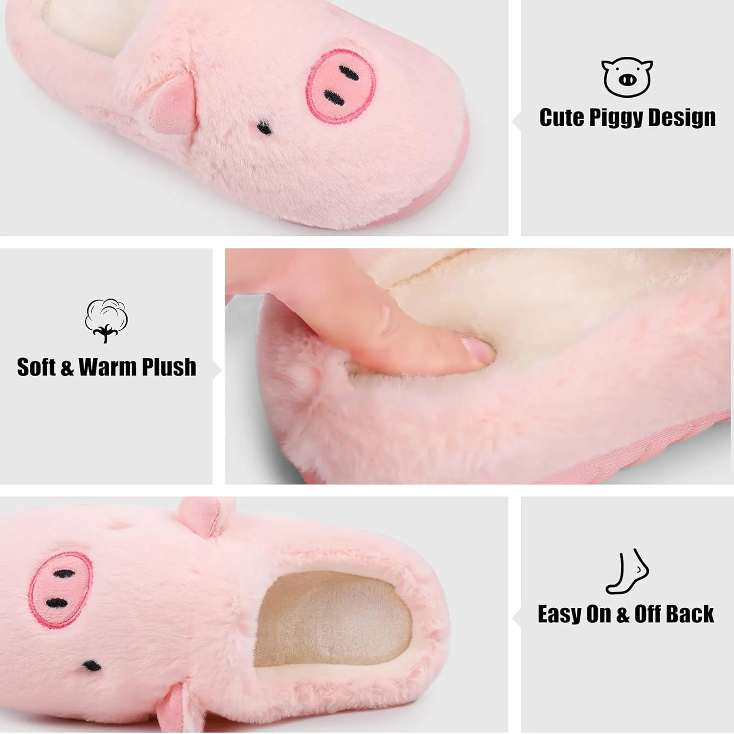 FJWYSANGU Womens & Mens Memory Foam Fuzzy Warm Slip On House Slippers - Cute Animal Slippers - Soft Plush Home Shoes - Indoor & Outdoor