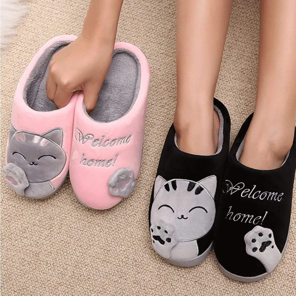 FJWYSANGU Womens & Mens Memory Foam Fuzzy Warm Slip On House Slippers - Cute Animal Slippers - Soft Plush Home Shoes - Indoor & Outdoor