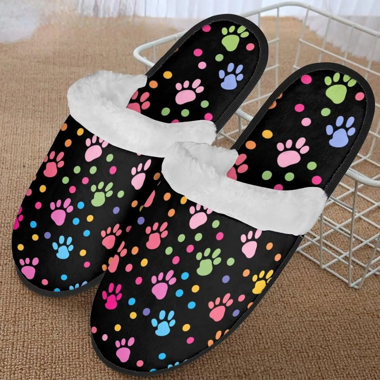 Flashideas House Slippers for Woman Fuzzy Keep Warm for Winter Indoor Soft Cushion Non-slip Fluffy Slides Slippers