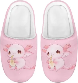 Flashideas Toddler Slippers Kids Fur Lined Warm Slip On Home Slippers Soft Plush Slippers