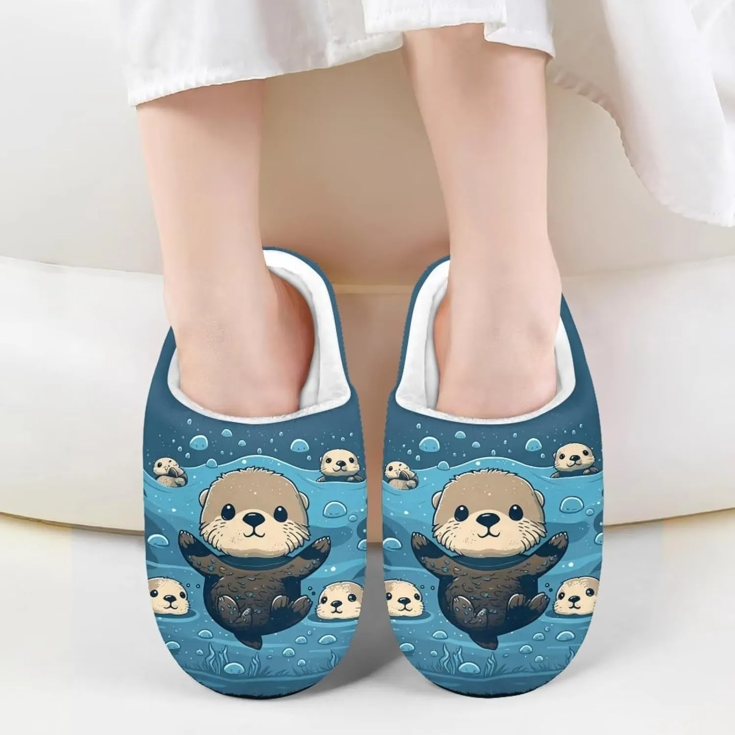 Flashideas Toddler Slippers Kids Fur Lined Warm Slip On Home Slippers Soft Plush Slippers
