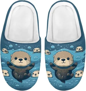 Flashideas Toddler Slippers Kids Fur Lined Warm Slip On Home Slippers Soft Plush Slippers