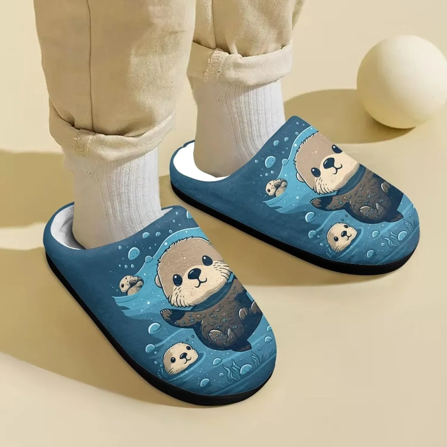 Flashideas Toddler Slippers Kids Fur Lined Warm Slip On Home Slippers Soft Plush Slippers