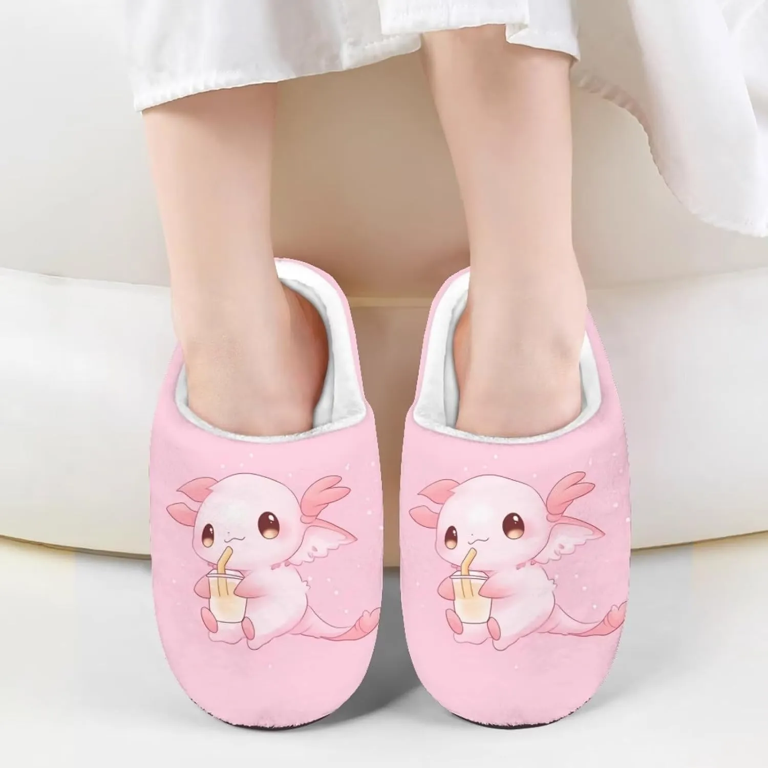 Flashideas Toddler Slippers Kids Fur Lined Warm Slip On Home Slippers Soft Plush Slippers