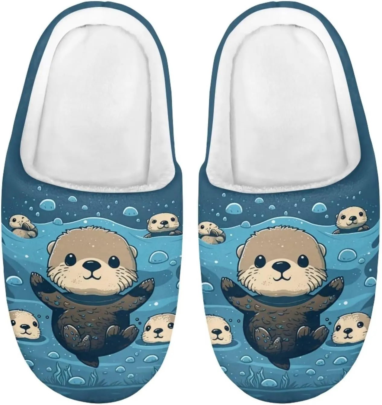Flashideas Toddler Slippers Kids Fur Lined Warm Slip On Home Slippers Soft Plush Slippers