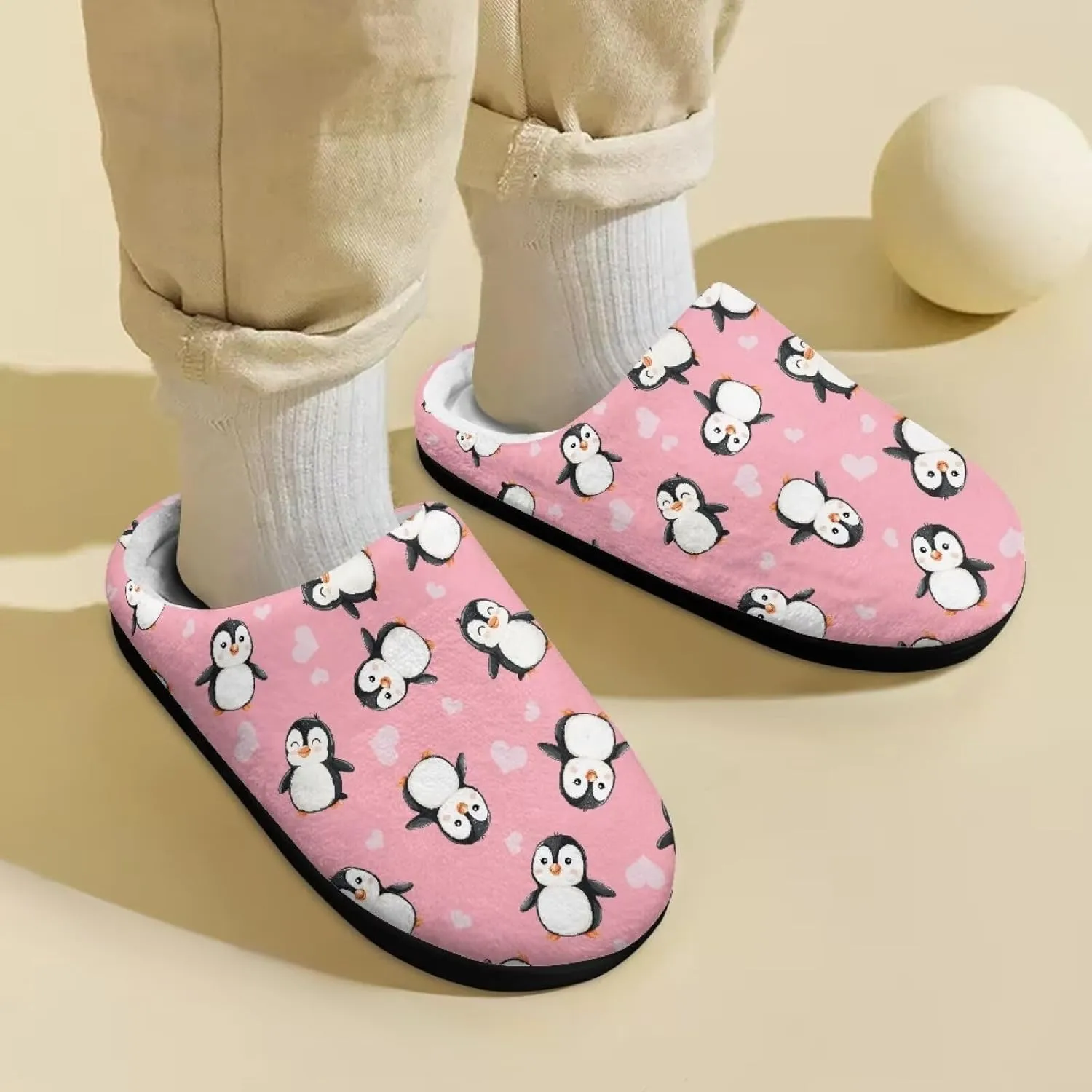 Flashideas Toddler Slippers Kids Fur Lined Warm Slip On Home Slippers Soft Plush Slippers