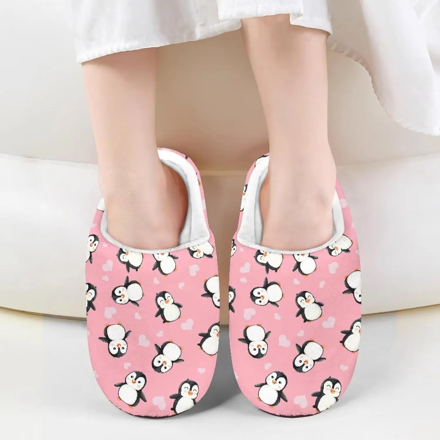 Flashideas Toddler Slippers Kids Fur Lined Warm Slip On Home Slippers Soft Plush Slippers