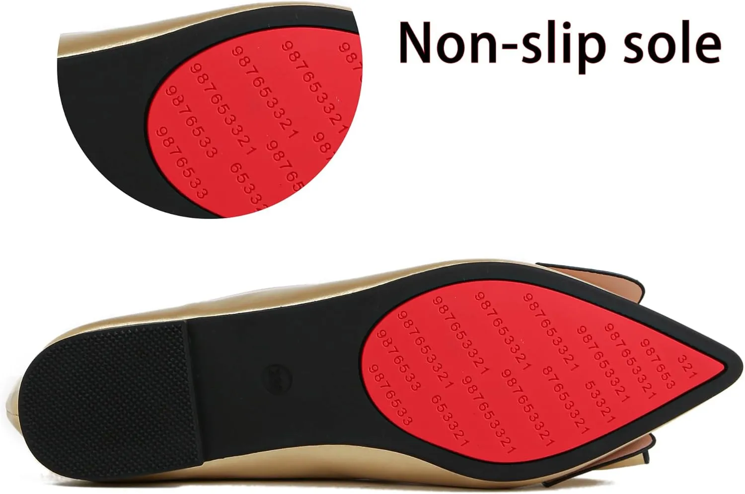 Flats Shoes Women Leather Comfortable Pointed Toe Dress Shoes Bow Memory Foam Insole Slip on Work Flats for Women
