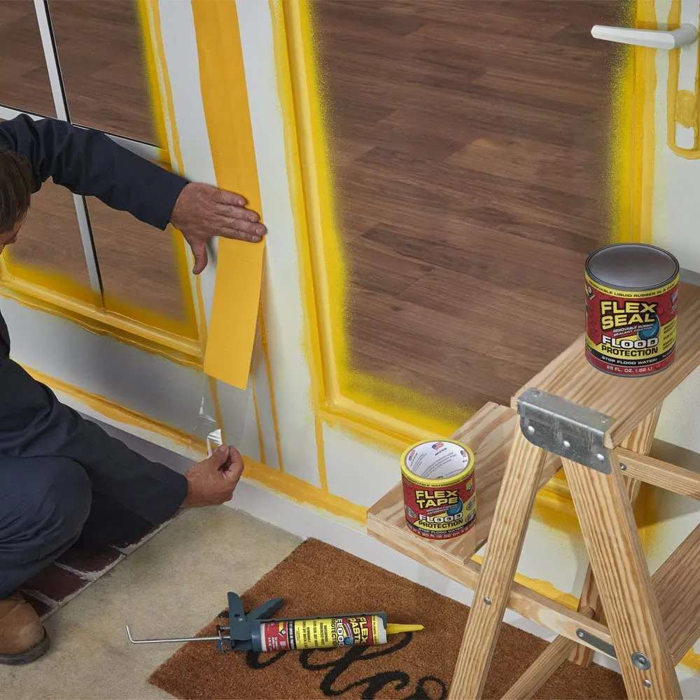 Flex Tape Flood Protection, 3.75 in x 20 ft, Waterproof Rubberized Tape, Removable, Use on Windows, Doors, Garage Doors, Casings, Thresholds, Conduits, Vents, Ducts