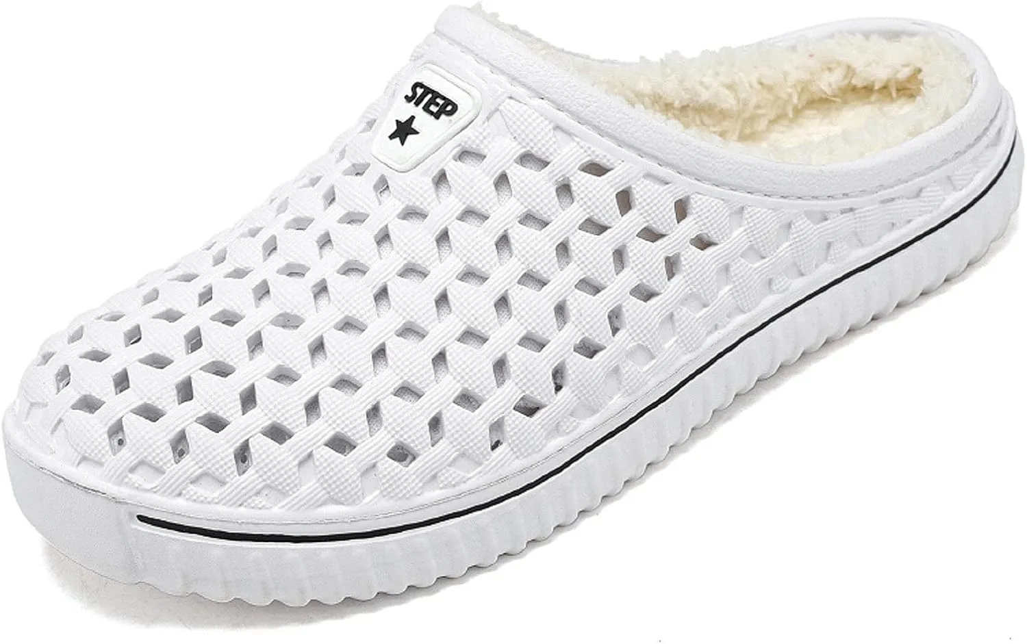 FLIOZY Mens Womens Warm Lined Clog Breathable Mesh House Slippers Winter Slip On Walking Garden Shoes