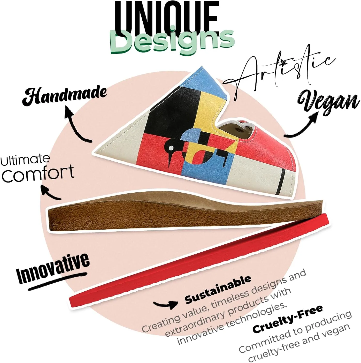 Flip Flops for Women - Vegan Leather and Handmade Thong Sandals for Women