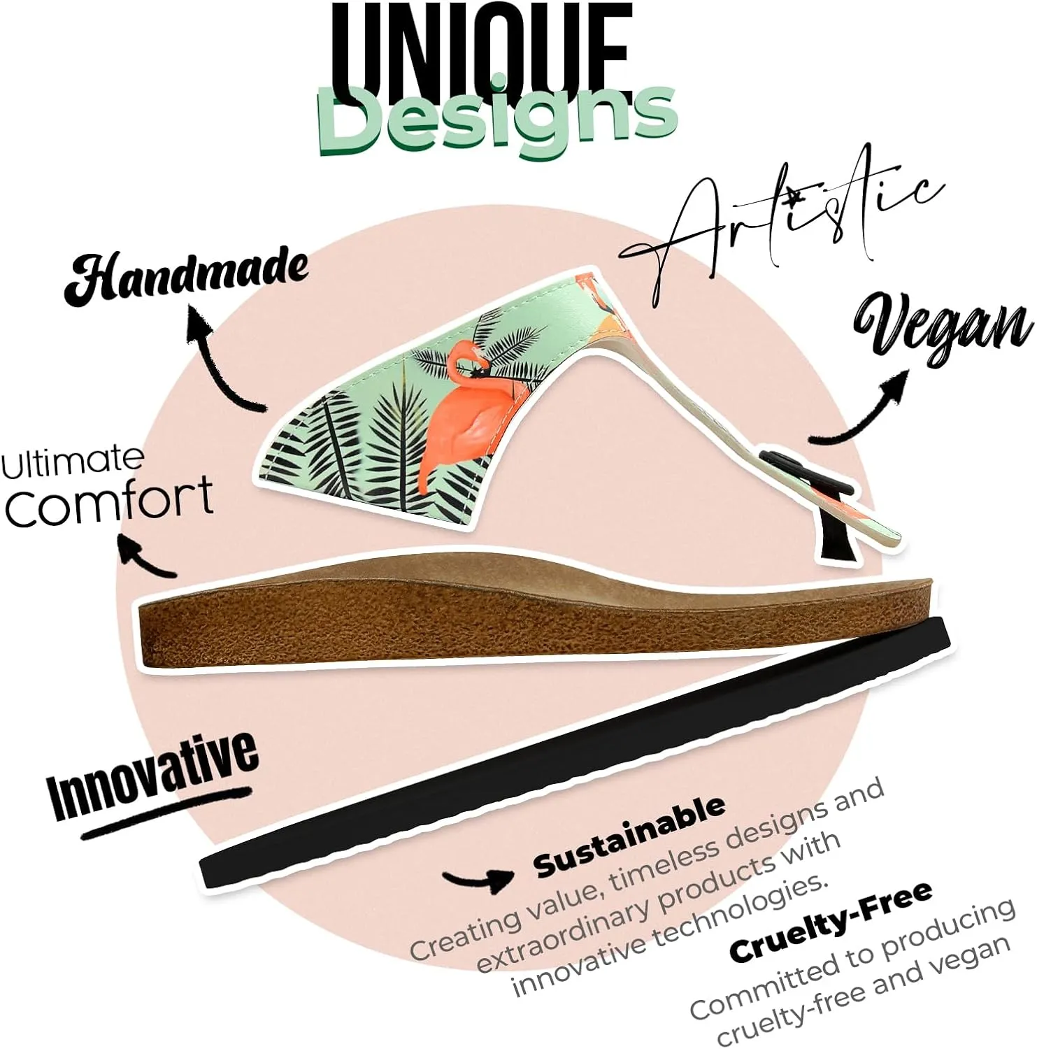 Flip Flops for Women - Vegan Leather and Handmade Thong Sandals for Women