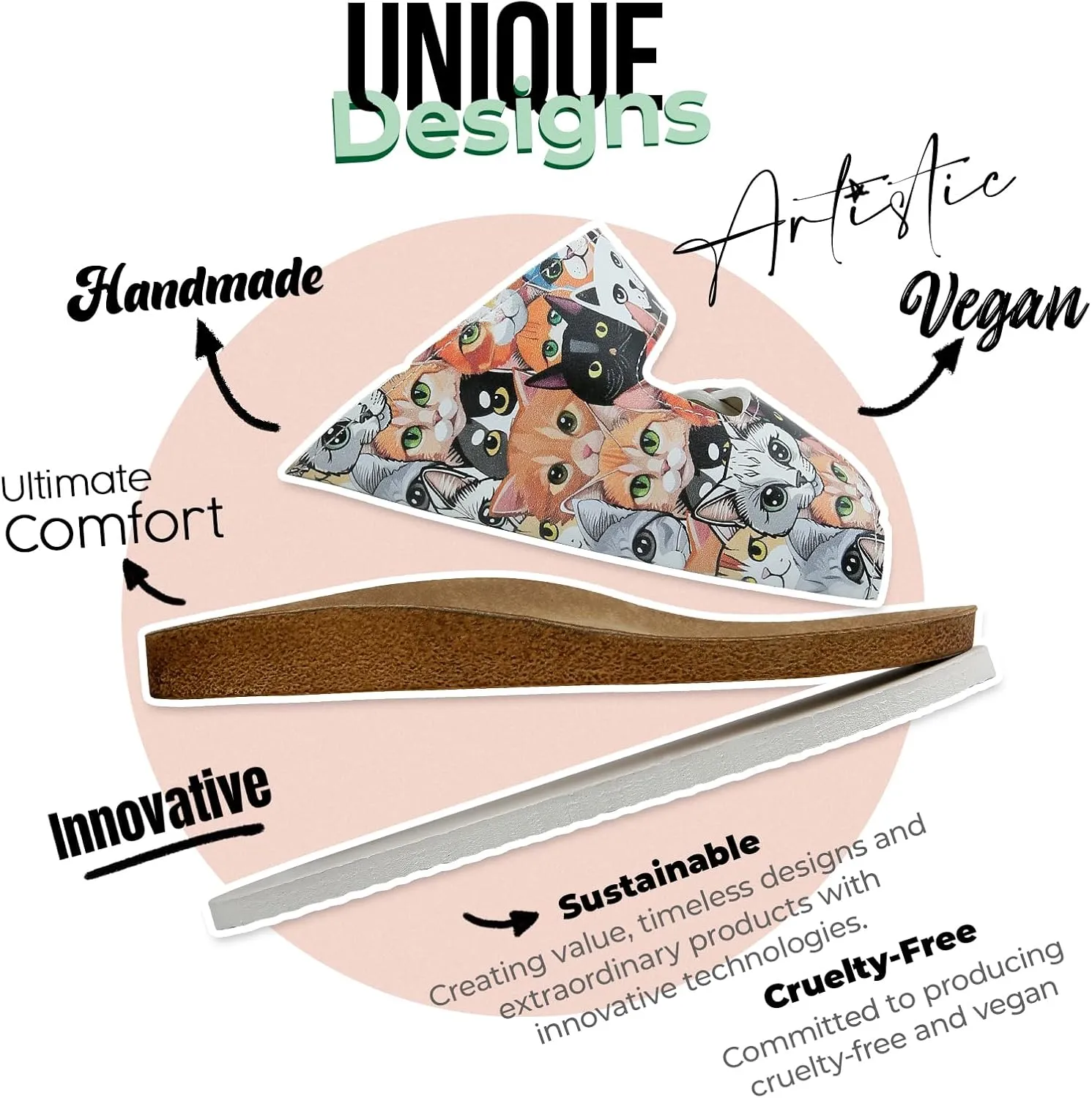 Flip Flops for Women - Vegan Leather and Handmade Thong Sandals for Women