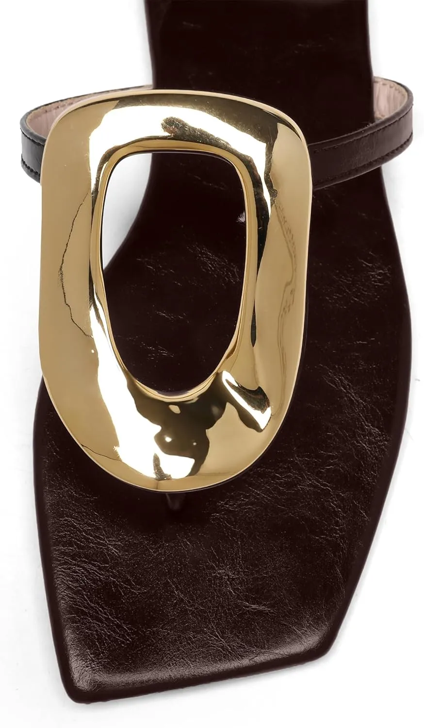 Flip-Flops Sandals for Women Comfortable Open Square Toe Slip on Beach Thong Sandals Casual Fashion Ladies Slipper Dressy Metal Decoration Summer Shoes.