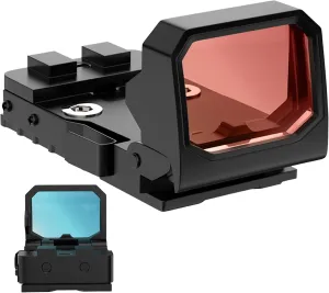 Flip Up Red Dot Sight, Compact and Lightweight RMR Red Dot Sights for Pistols, Reflex Sight for Pistol for 20mm Picatinny Rail RMR Mounts, Micro Red Dot for Outdoor Hunting